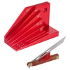 CarAngels ミニ分度器 角度決め 角度出し 8種類 アルミ製 角度計補助道具 コンパクト 大工作業 レッド