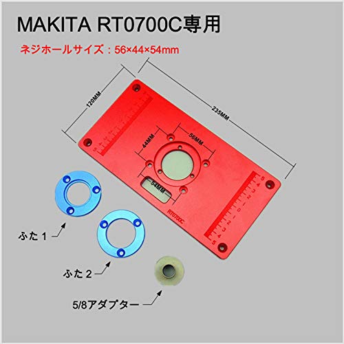 Makita RT0700C用インサートプレートサイズ