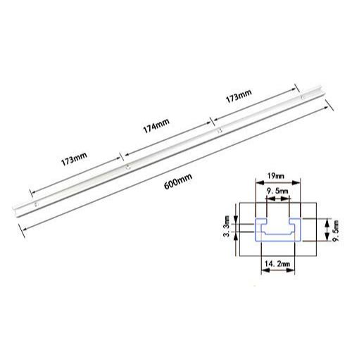 19mm規格 Tスロットトラック600mm