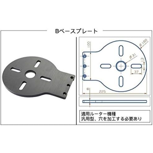 ルーター用Bベースプレート：汎用型、機種に応じて自らネジ穴を加工する必要があります。