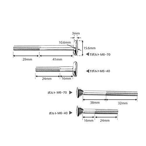 長めタイプ テーブルソーダブル フェザーボードボルト