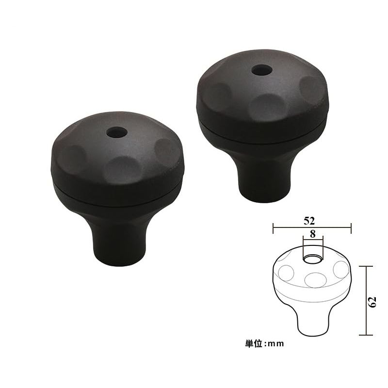 M6/M8通用 丸型ノブ穴ありサイズ