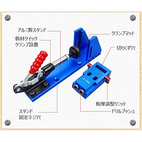 ポケットホールジグべンチトップ各パーツ説明