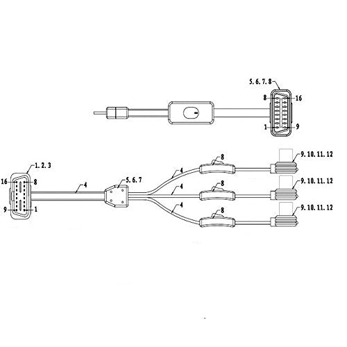 CarAngels スイッチ3つ付き OBD2 延長ケーブル 3分岐ケーブル 60cm フラットケーブル仕様 3分岐ハーネス より安全に 電源取り出し  分配 車両診断ツール カー用品 バイク用品